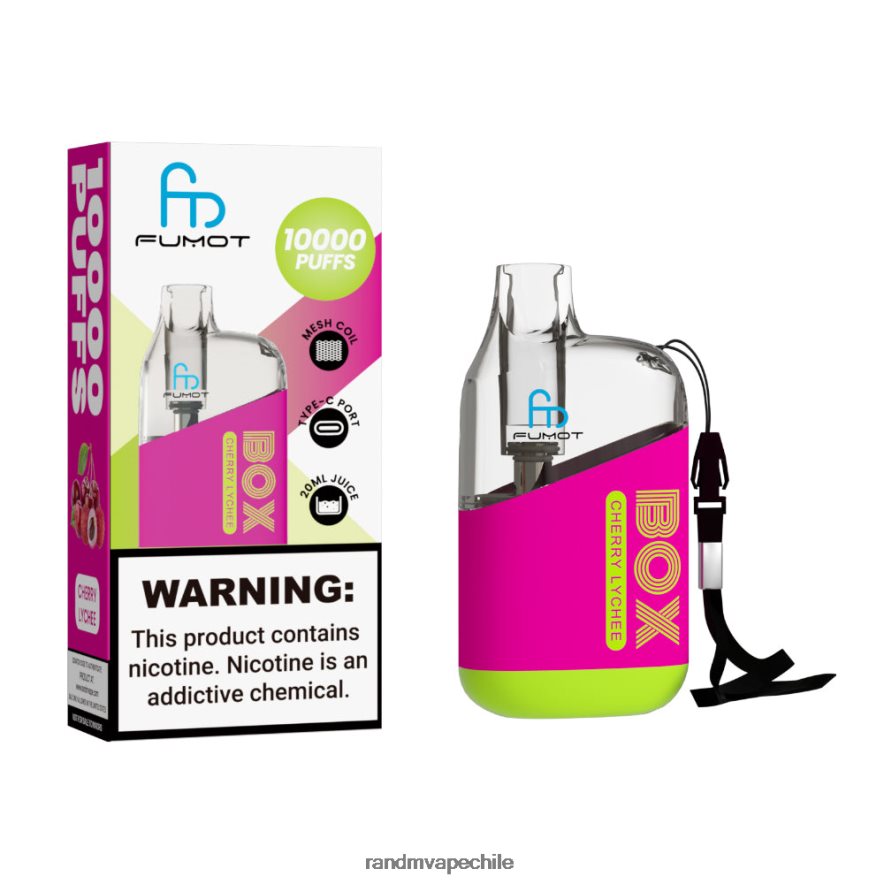 Best RandM Flavours | Fumot Original RandM Tornado Box H6282X98 Dispositivo vapeador con control de flujo de aire 10000 1 ud. lichi cereza