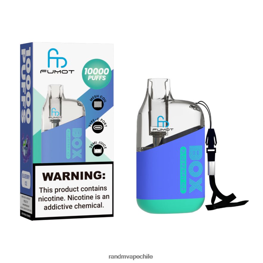 RandM Vape Chile | Fumot Original RandM Tornado Box H6282X91 Dispositivo vapeador con control de flujo de aire 10000 1 ud. hielo de arándanos