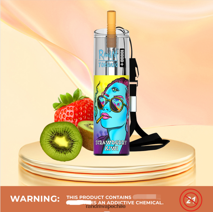 RandM Vape Chile | RandM Tornado H6282X81 Dispositivo vapeador con control de flujo de aire 10000 plus 1 ud. kiwi fresa