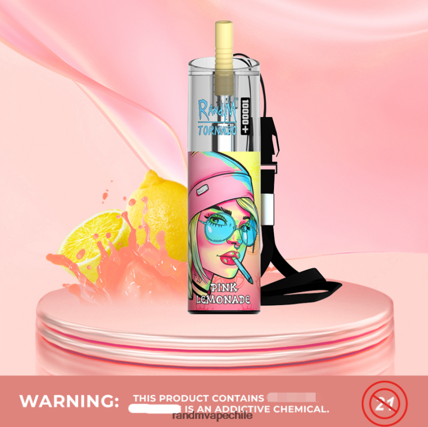 RandM Vape Flavours | RandM Tornado H6282X77 Dispositivo vapeador con control de flujo de aire 10000 plus 1 ud. limonada rosa