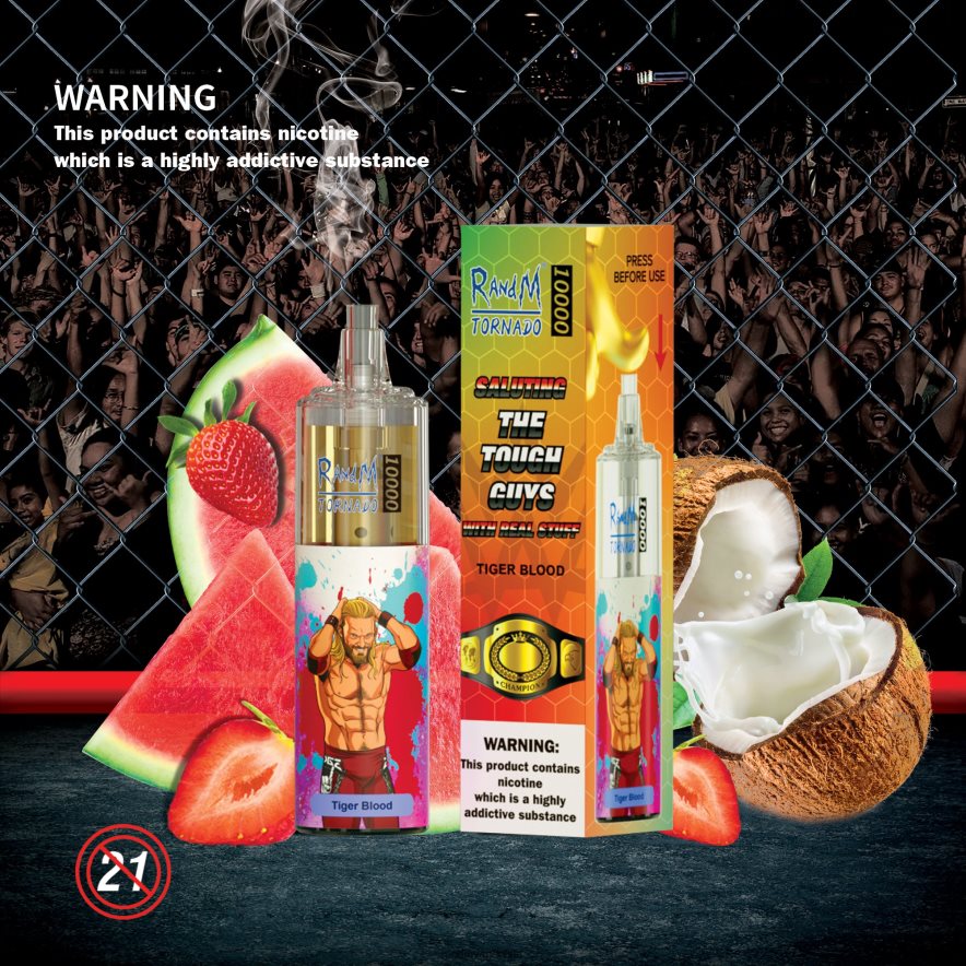 Best RandM Flavours | RandM Tornado H6282X108 Dispositivo vapeador con control de flujo de aire 10000 1 ud. sandia fresa