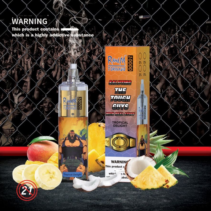 Best RandM Flavours | RandM Tornado H6282X108 Dispositivo vapeador con control de flujo de aire 10000 1 ud. sandia fresa