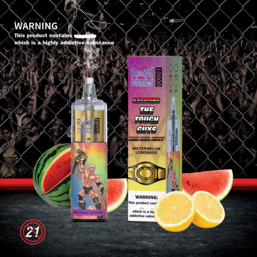 Best RandM Flavours | RandM Tornado H6282X108 Dispositivo vapeador con control de flujo de aire 10000 1 ud. sandia fresa