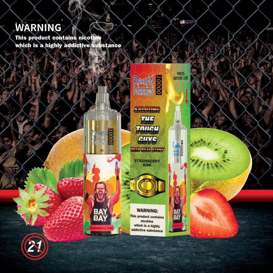 Best RandM Flavours | RandM Tornado H6282X118 Dispositivo vapeador con control de flujo de aire 10000 1 ud. kiwi fresa