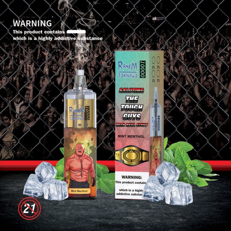 Best RandM Flavours | RandM Tornado H6282X118 Dispositivo vapeador con control de flujo de aire 10000 1 ud. kiwi fresa