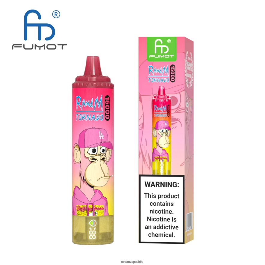 RandM Tornado Online Shop | Fumot RandM Tornado H6282X34 Dispositivo vape 15000 con batería y pantalla ejuice versión 2 uva fresa