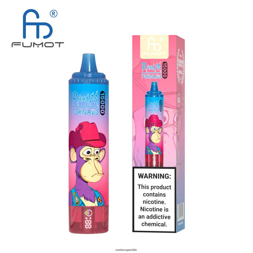RandM Tornado Online Shop | Fumot RandM Tornado H6282X34 Dispositivo vape 15000 con batería y pantalla ejuice versión 2 uva fresa