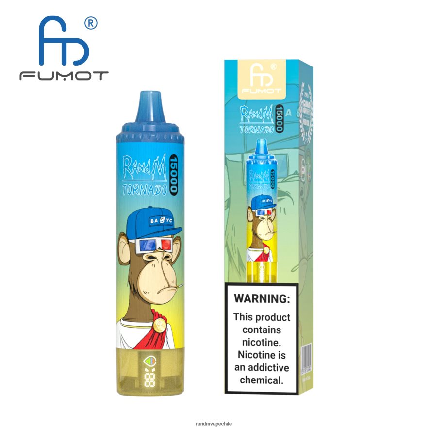 RandM Tornado Online Shop | Fumot RandM Tornado H6282X34 Dispositivo vape 15000 con batería y pantalla ejuice versión 2 uva fresa