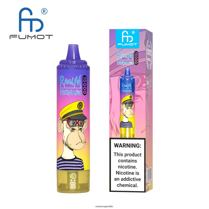 RandM Tornado Online Shop | Fumot RandM Tornado H6282X34 Dispositivo vape 15000 con batería y pantalla ejuice versión 2 uva fresa