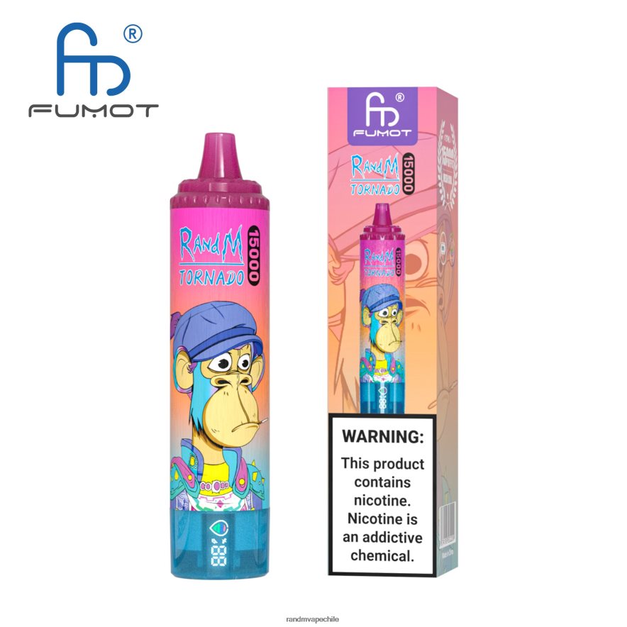 RandM Tornado Online Shop | Fumot RandM Tornado H6282X34 Dispositivo vape 15000 con batería y pantalla ejuice versión 2 uva fresa