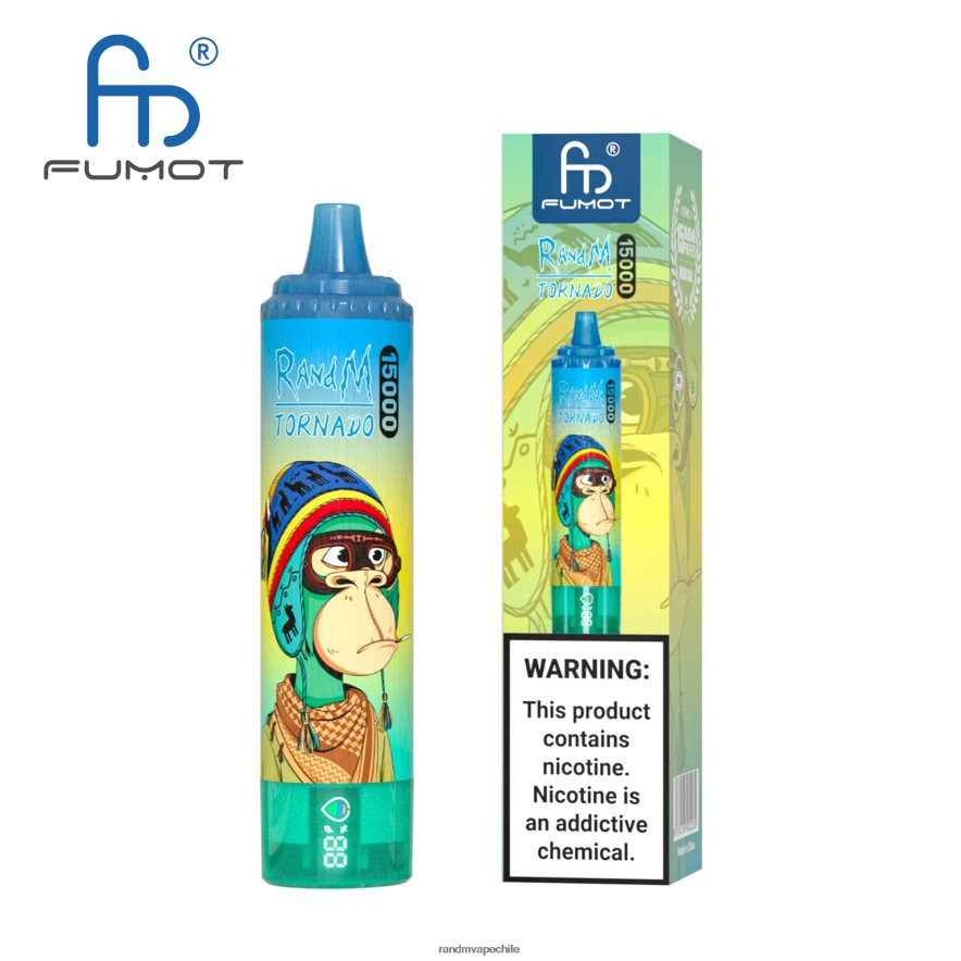 RandM Tornado Online Shop | Fumot RandM Tornado H6282X34 Dispositivo vape 15000 con batería y pantalla ejuice versión 2 uva fresa