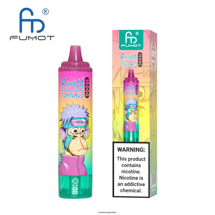 RandM Tornado Online Shop | Fumot RandM Tornado H6282X34 Dispositivo vape 15000 con batería y pantalla ejuice versión 2 uva fresa