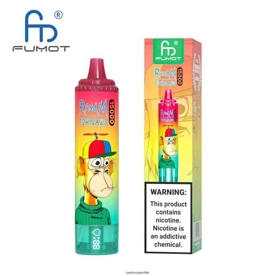 RandM Tornado Online Shop | Fumot RandM Tornado H6282X34 Dispositivo vape 15000 con batería y pantalla ejuice versión 2 uva fresa