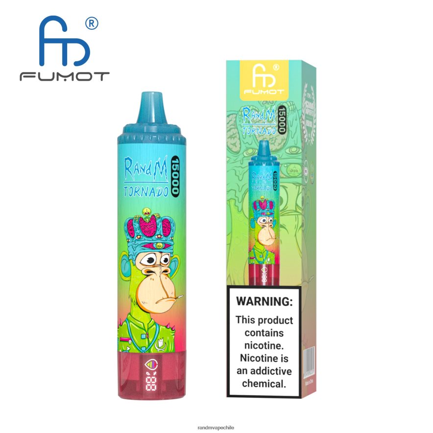 RandM Tornado Online Shop | Fumot RandM Tornado H6282X34 Dispositivo vape 15000 con batería y pantalla ejuice versión 2 uva fresa