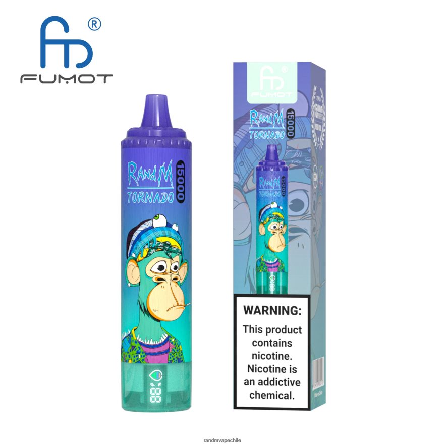 RandM Tornado Online Shop | Fumot RandM Tornado H6282X34 Dispositivo vape 15000 con batería y pantalla ejuice versión 2 uva fresa