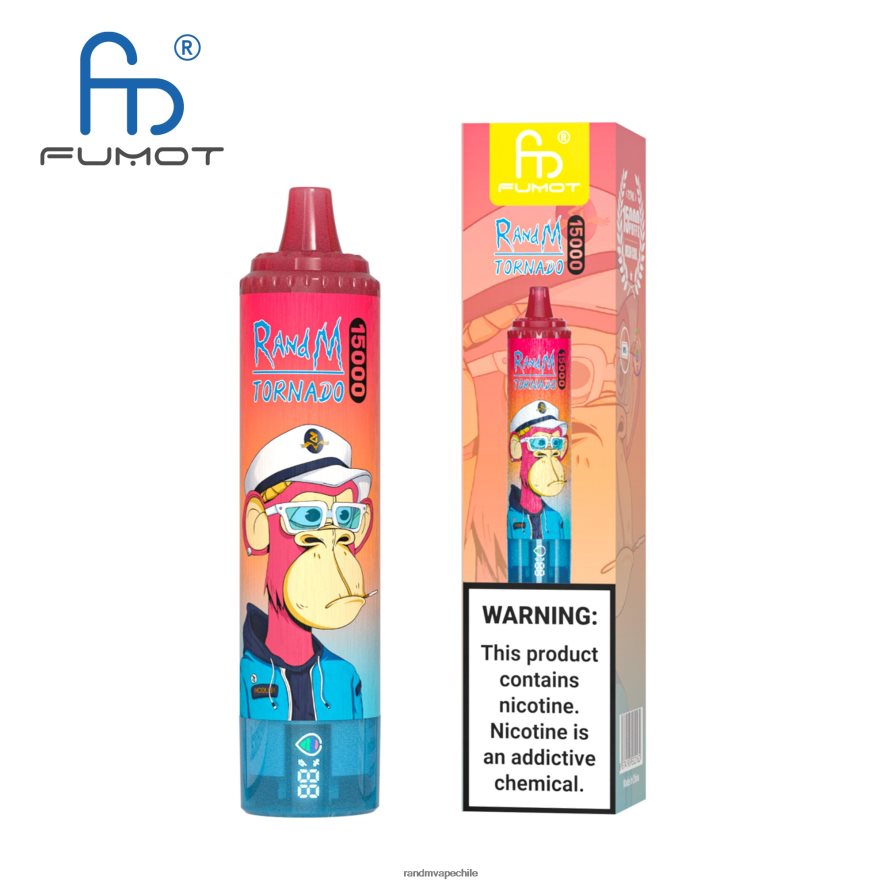 RandM Tornado Online Shop | Fumot RandM Tornado H6282X34 Dispositivo vape 15000 con batería y pantalla ejuice versión 2 uva fresa