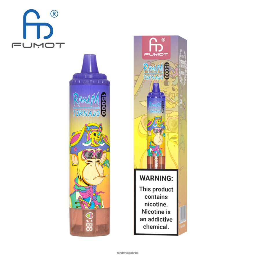 RandM Tornado Online Shop | Fumot RandM Tornado H6282X34 Dispositivo vape 15000 con batería y pantalla ejuice versión 2 uva fresa