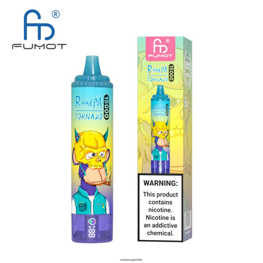 RandM Tornado Online Shop | Fumot RandM Tornado H6282X34 Dispositivo vape 15000 con batería y pantalla ejuice versión 2 uva fresa