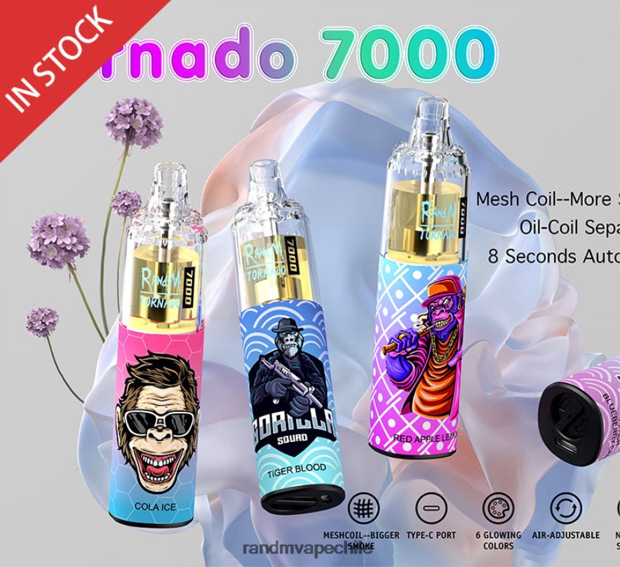 RandM Shop Discount | RandM Tornado H6282X170 Dispositivo vapeador con control de flujo de aire 7000 1 ud. mango en hielo