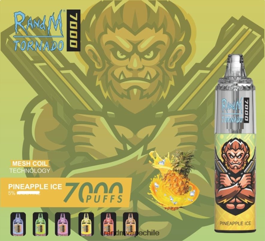 RandM Shop Discount | RandM Tornado H6282X180 Dispositivo vapeador con control de flujo de aire 7000 1 ud. hielo de piña