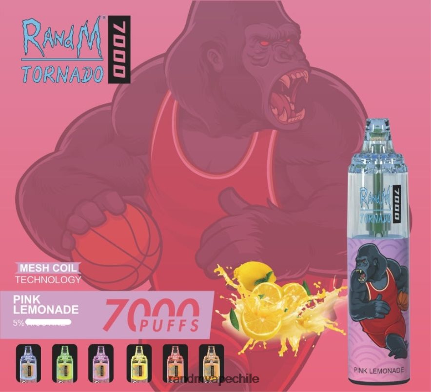 RandM Tornado Online Shop | RandM Tornado H6282X174 Dispositivo vapeador con control de flujo de aire 7000 1 ud. limonada rosa