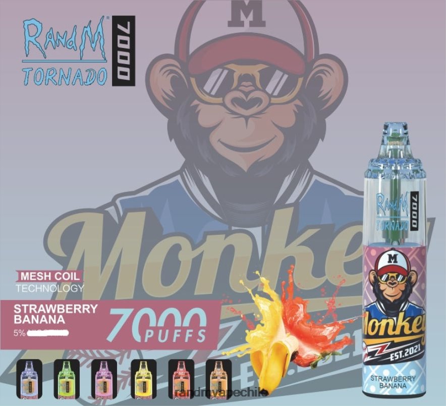RandM Vape Flavours | RandM Tornado H6282X177 Dispositivo vapeador con control de flujo de aire 7000 1 ud. Batido de plátano