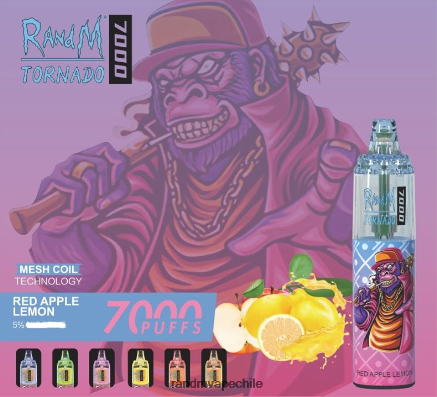RandM Vape Price | RandM Tornado H6282X179 Dispositivo vapeador con control de flujo de aire 7000 1 ud. manzana roja limón