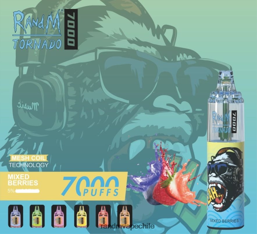 RandM Vape Sale | RandM Tornado H6282X176 Dispositivo vapeador con control de flujo de aire 7000 1 ud. bayas mixtas
