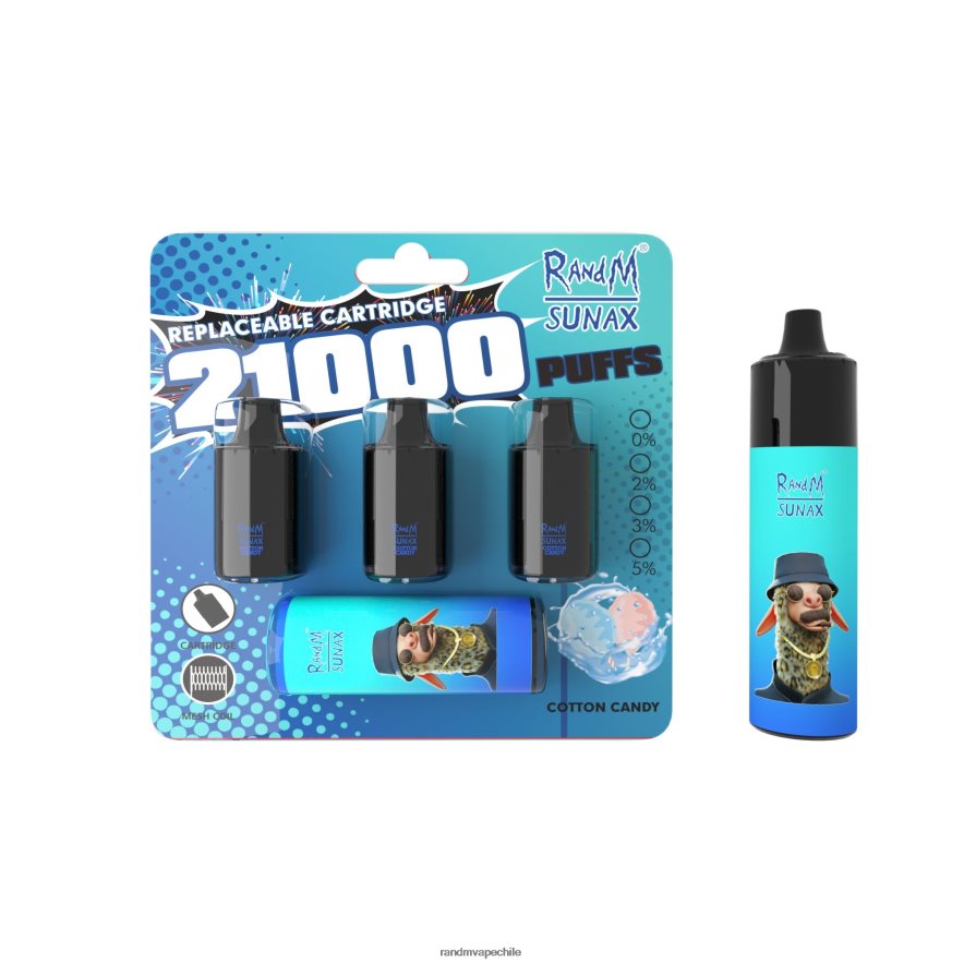 RandM Vape Online | RandM Sunax H6282X273 Dispositivo de vapeo reemplazable con cápsula de control de flujo de aire 21000 1 ud. algodón de azúcar