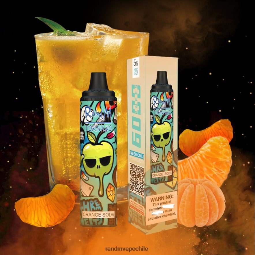 RandM Vape Flavours | RandM Tornado H6282X287 Dispositivo vape pod con control de flujo de aire 6000 1 pieza soda de naranja
