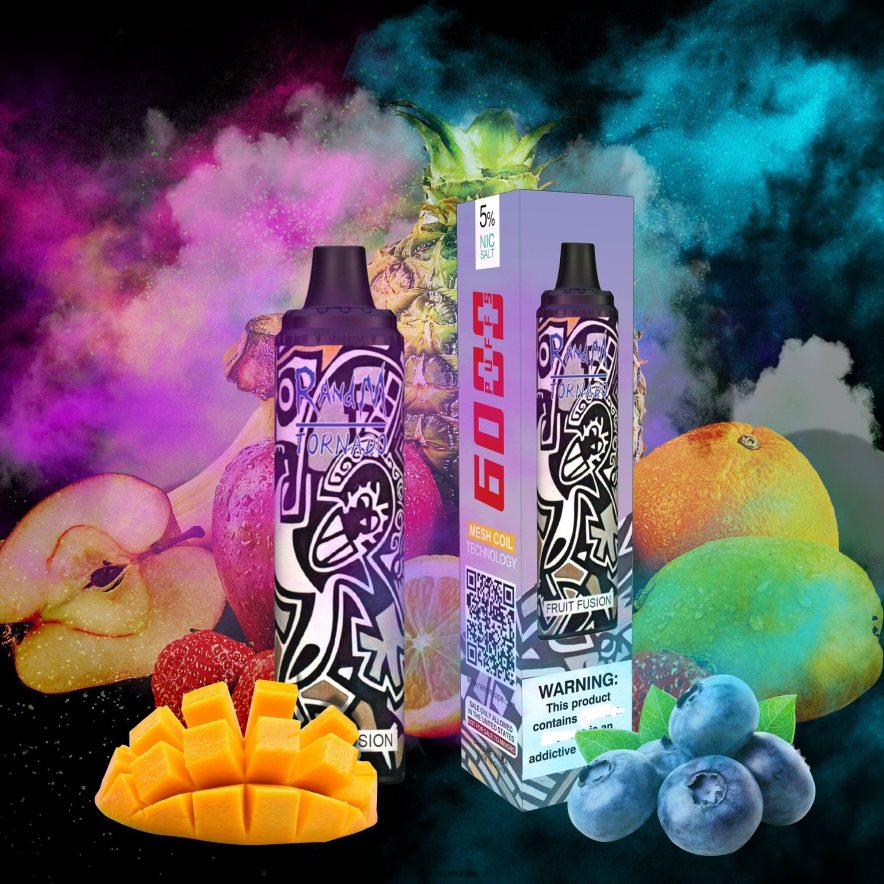 RandM Vape Sale | RandM Tornado H6282X286 Dispositivo vape pod con control de flujo de aire 6000 1 pieza fusión de frutas